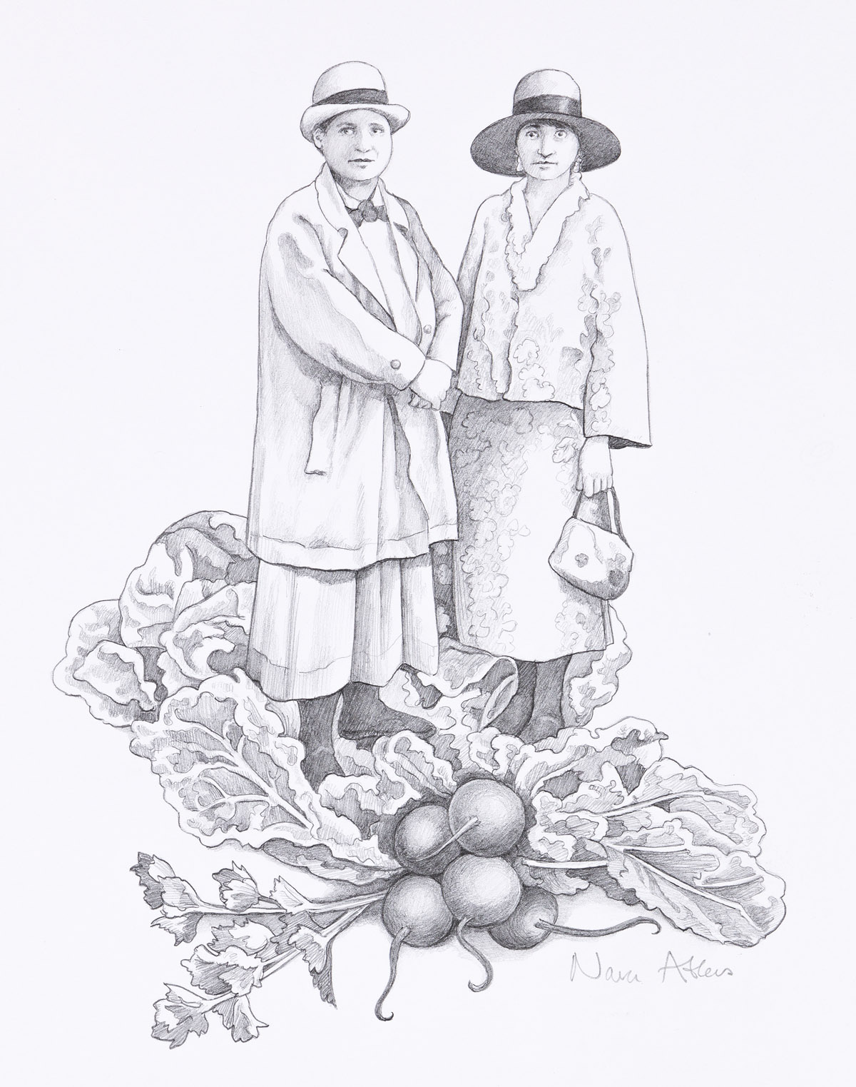 NAVA ATLAS (1955-) Gertrude and Alice in the Garden. [FOOD / GERTRUDE STEIN]